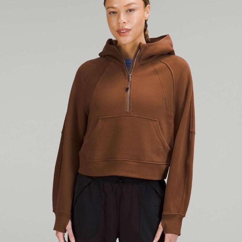Lululemon Brown Scuba Oversized Half Zip - M/L